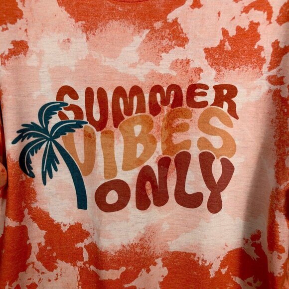 Womens Summer Vibes Short Sleeve Shirt Summer Graphic Tee Trendy Beach Shirt - Picture 3 of 9